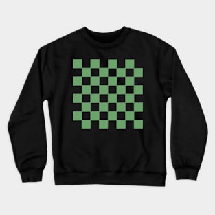 Green Checker Pattern Crewneck Sweatshirt